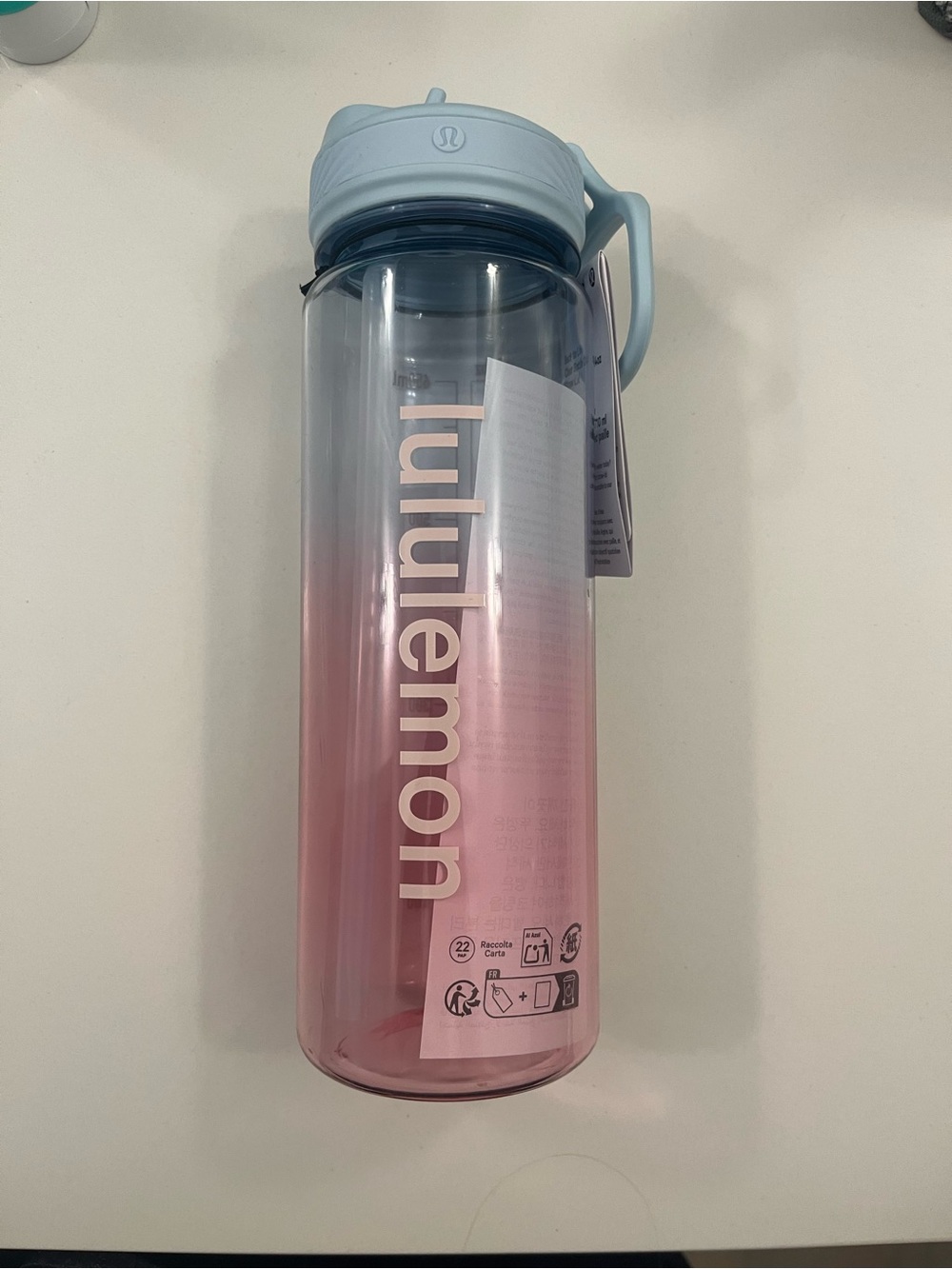 Lululemon Back to Life Ombre Pink & Light Blue Water Bottle - NWT